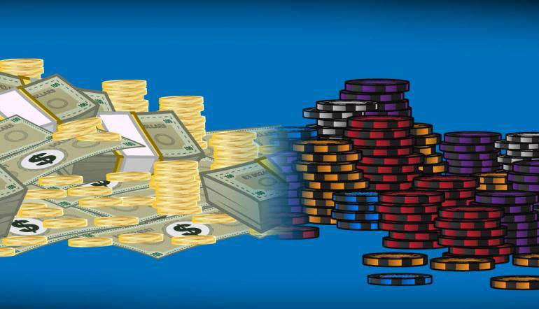 Fichas de poker y bitcoin