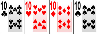 Los dieces en la baraja de cartas de poker
