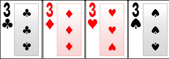 Baraja de cartas de poker treses