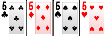Baraja de cartas de poker cincos