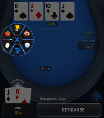 Lanzar objetos en 888poker