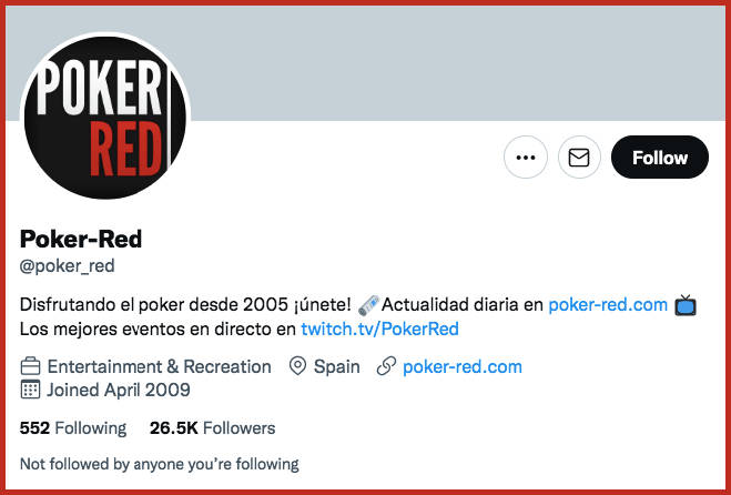 Poker Red en Twitter