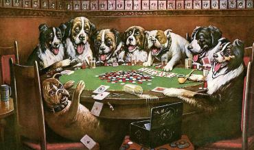 Perros jugando al poker